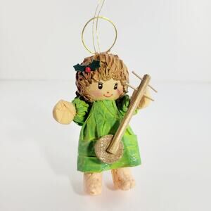 Vintage Paper Mache Angel Christmas Ornament